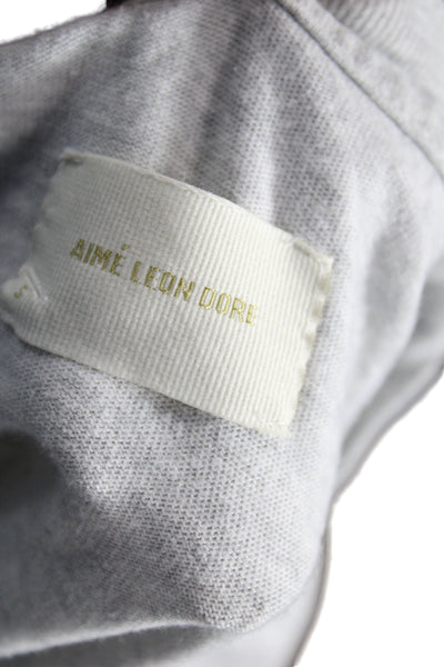 Aime Leon Dore Mens Gray Cotton Crew Neck Short Sleeve T-Shirt Designer Size S