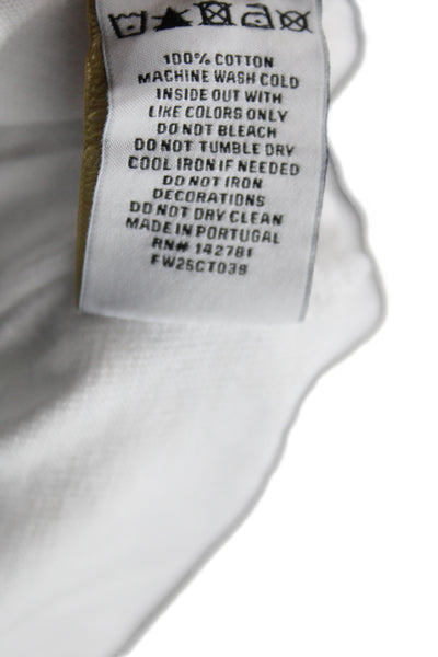 Aime Leon Dore Unisex Designer Graphic T-Shirt White Cotton Crewneck Size S