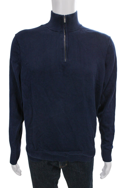 Polo Ralph Lauren Mens Dark Blue Pullover Mockneck Cotton Size M