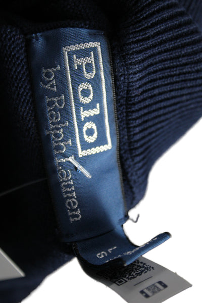 Polo Ralph Lauren Mens Dark Blue Pullover Mockneck Cotton Size M