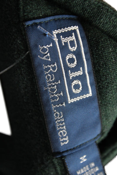 Polo Ralph Lauren Mens Henley Sweatshirt Green Mock Neck Zip Long Sleeve Size M