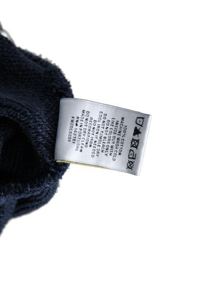 Aime Leon Dore Mens Henley Sweatshirt Dark Blue Zip Long Sleeve Size M