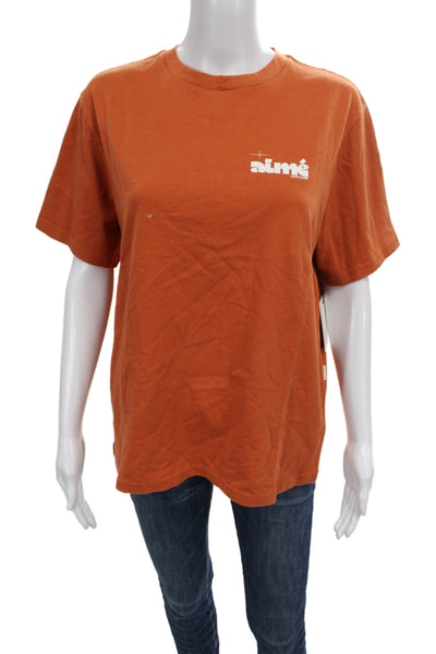 Aime Leon Dore Mens Orange Cotton Crew Short Sleeve T-Shirt Size S