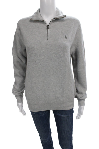 Polo Ralph Lauren Unisex Gray Zip Mock Neck Hoodie Size M