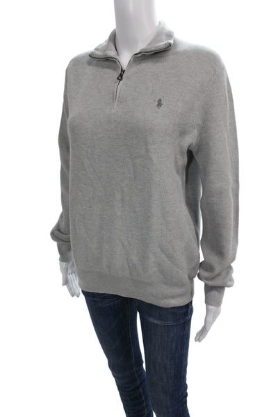 Polo Ralph Lauren Unisex Gray Zip Mock Neck Hoodie Size M