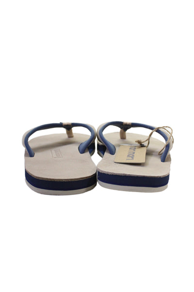 Hari Mari Mens Leather Water Resistant Flip Flip Shoes Beige Size 10