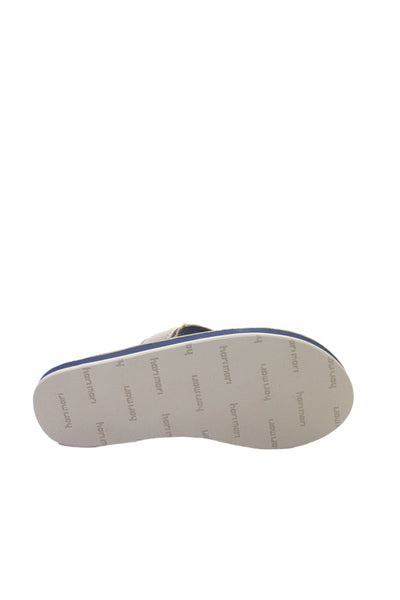 Hari Mari Mens Leather Water Resistant Flip Flip Shoes Beige Size 10