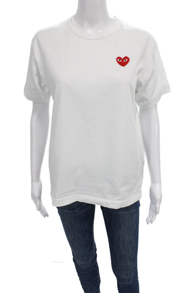 Play Comme Des Garcons Womens Short Sleeve T-Shirt White Size M