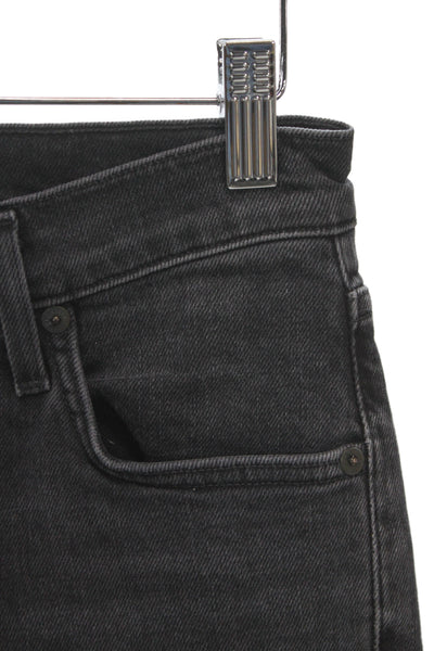 Agolde Women High Rise Skinny Cropped Ankle Jeans Dark Gray Button Size 26