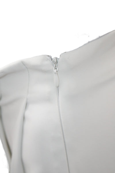 L'Agence Womens White Dress Pants Zip Closure 31 Inseam Size 4