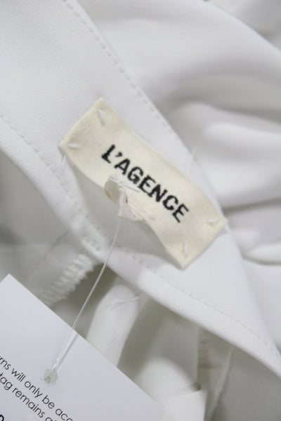 L'Agence Womens White Dress Pants Zip Closure 31 Inseam Size 4