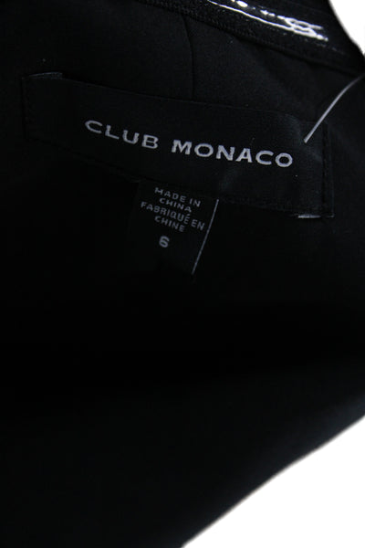 Club Monaco Womens Black Sleeveless Zip Top Designer Size 6