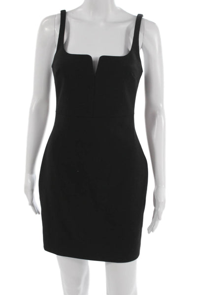 Likely Womens Bodycon Mini Dress Black Square Neck Sleeveless Size 4