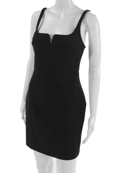 Likely Womens Bodycon Mini Dress Black Square Neck Sleeveless Size 4
