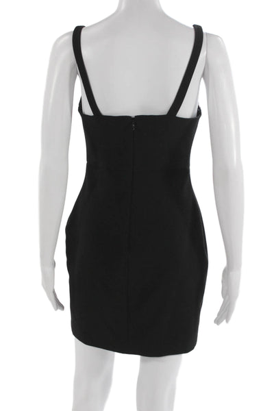 Likely Womens Bodycon Mini Dress Black Square Neck Sleeveless Size 4