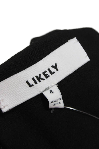 Likely Womens Bodycon Mini Dress Black Square Neck Sleeveless Size 4