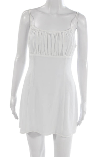 Superdown Women Mini Slip Dress White Sleeveless Hook Eye Size S