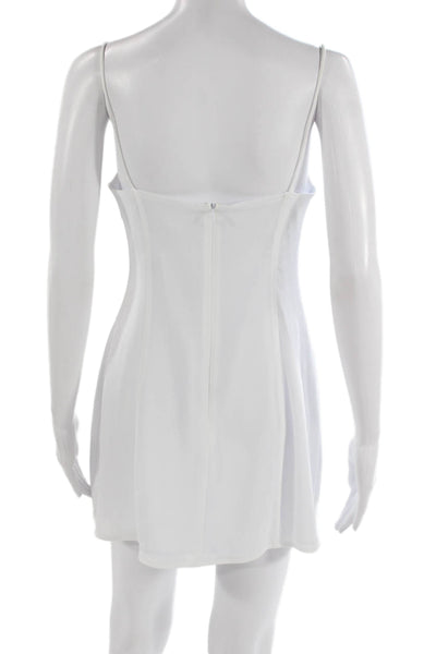 Superdown Women Mini Slip Dress White Sleeveless Hook Eye Size S