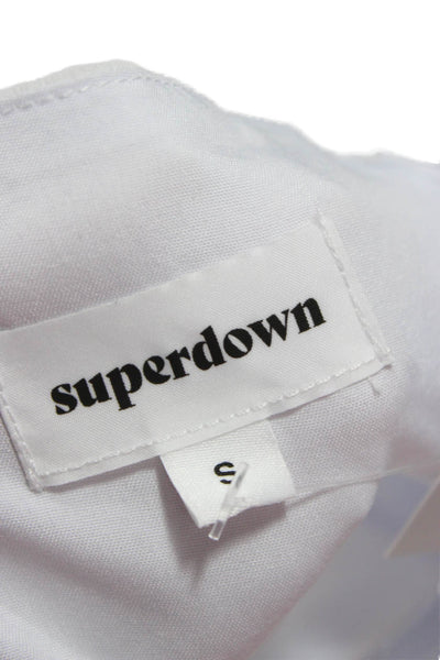 Superdown Women Mini Slip Dress White Sleeveless Hook Eye Size S