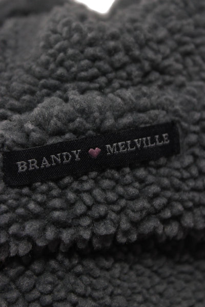 Brandy Melville Womens Blue Military Jacket Cotton Long Sleeve Size One Size