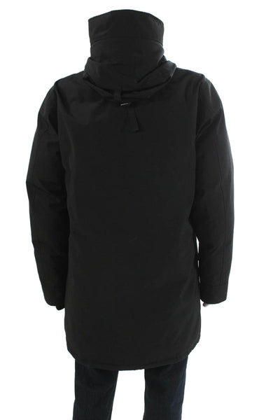 Canada Goose Mens Parka Black High Neck Drawstring Size XL