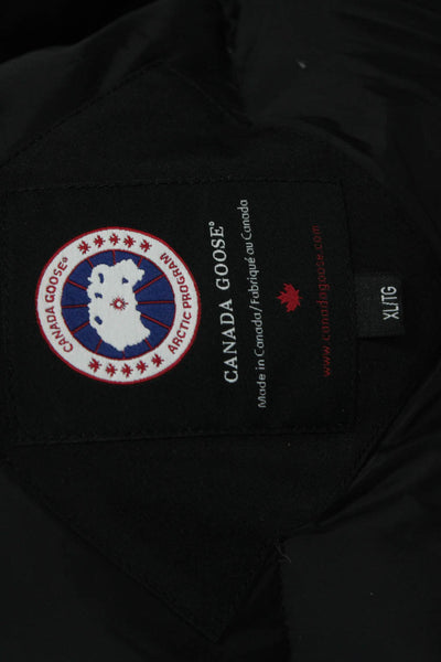Canada Goose Mens Parka Black High Neck Drawstring Size XL