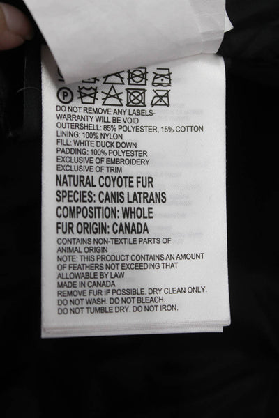 Canada Goose Mens Parka Black High Neck Drawstring Size XL