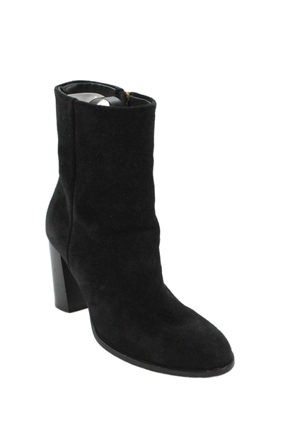 Closed Womens Suede Zip Up Gold Tone Ankle Boots Black Size 38 8