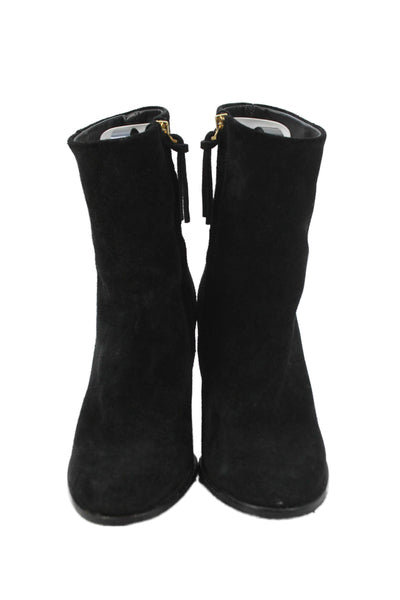 Closed Womens Suede Zip Up Gold Tone Ankle Boots Black Size 38 8