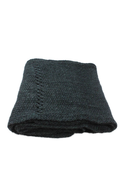 Comptoir Des Cotonniers Womens Woven Thick Knit Scarf Grey Wool Blend