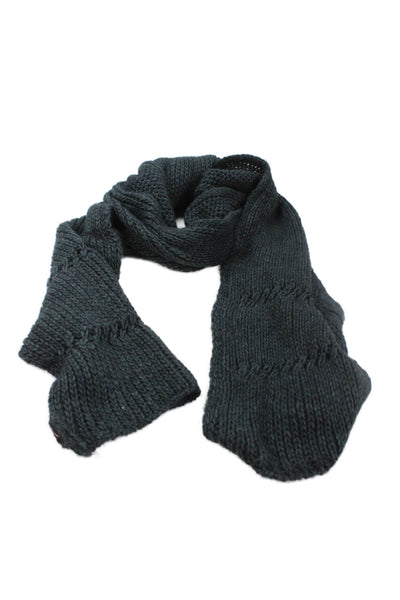 Comptoir Des Cotonniers Womens Woven Thick Knit Scarf Grey Wool Blend
