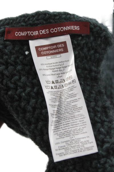 Comptoir Des Cotonniers Womens Woven Thick Knit Scarf Grey Wool Blend