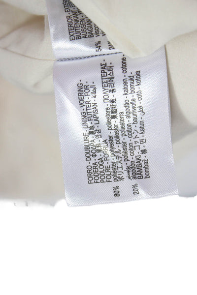 Zara Womens Cropped Sleeveless Tie Front Beige Coat Size XL