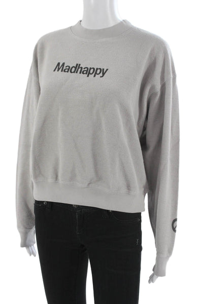 Madhappy Unisex Pullover Sweatshirt Gray 100% Cotton Long Sleeve Size S