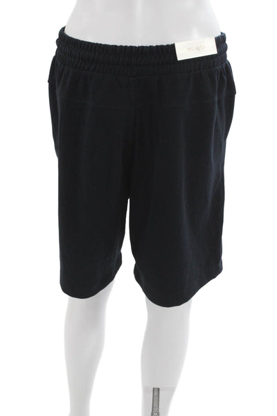 Zara Men Sweat Shorts Black Drawstring Cotton Polyester Size L