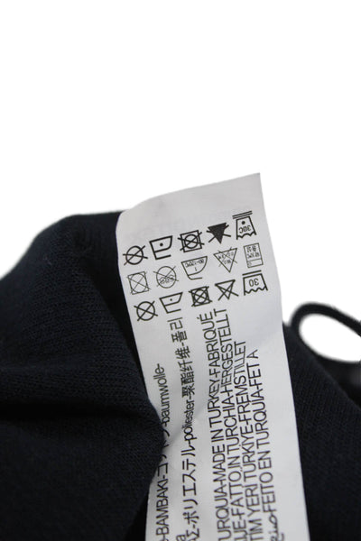 Zara Men Sweat Shorts Black Drawstring Cotton Polyester Size L