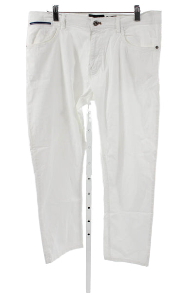 Massimo Dutti Mens White Chino Pants 98% Cotton Button Fly Size 34