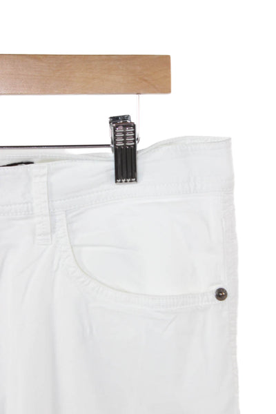 Massimo Dutti Mens White Chino Pants 98% Cotton Button Fly Size 34