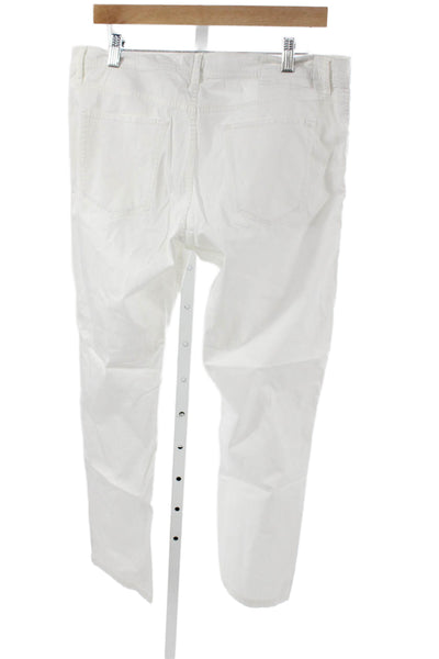 Massimo Dutti Mens White Chino Pants 98% Cotton Button Fly Size 34