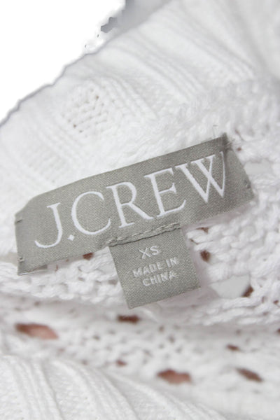 J Crew Unisex Pullover Sweater White 100% Cotton Crew Neck Long Sleeve Size XS