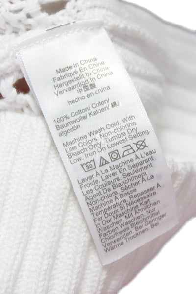 J Crew Unisex Pullover Sweater White 100% Cotton Crew Neck Long Sleeve Size XS