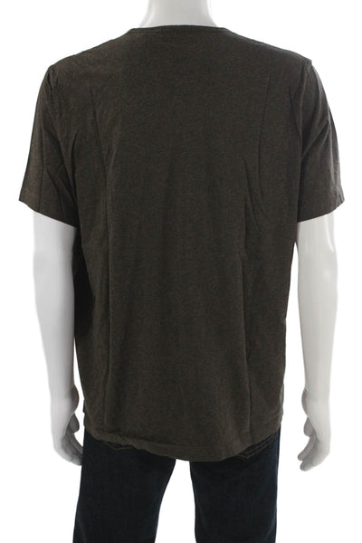 Theory Mens Designer Brown Pima Cotton Crew Neck Short Sleeve T-Shirt Size 2XL