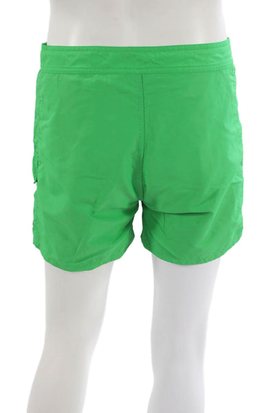 Sundek Mens Drawstring Logo Swim Trunks Green Blue Size 34