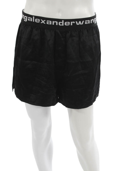 T Alexander Wang Mens Boxer Shorts Black Silk Solid Size L