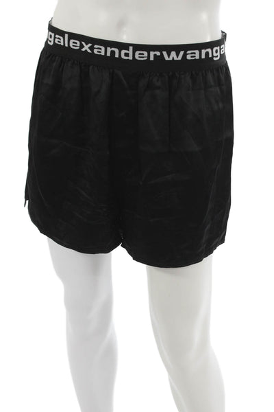 T Alexander Wang Mens Boxer Shorts Black Silk Solid Size L