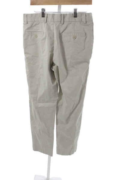 Zara Mens Chino Pants Beige Button Closure Size 32