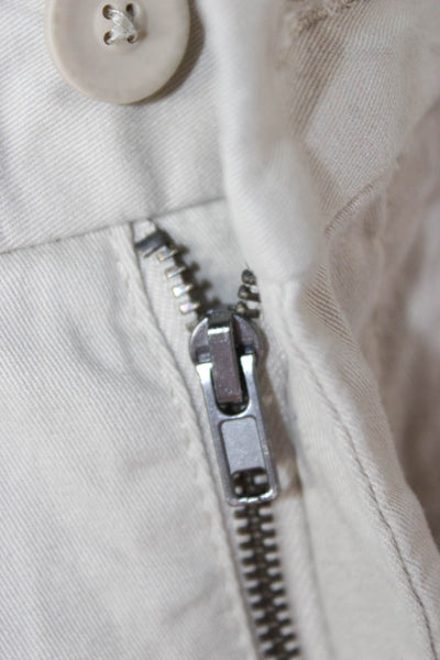 Zara Mens Chino Pants Beige Button Closure Size 32