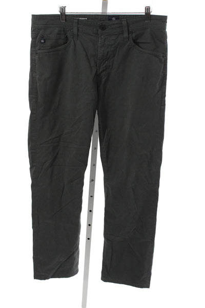 AG Adriano Goldschmied Men Chinos Dark Gray Cotton Stretch Size 34