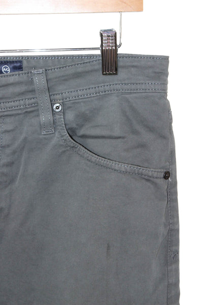 AG Adriano Goldschmied Men Chinos Dark Gray Cotton Stretch Size 34