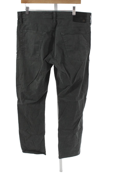 AG Adriano Goldschmied Men Chinos Dark Gray Cotton Stretch Size 34